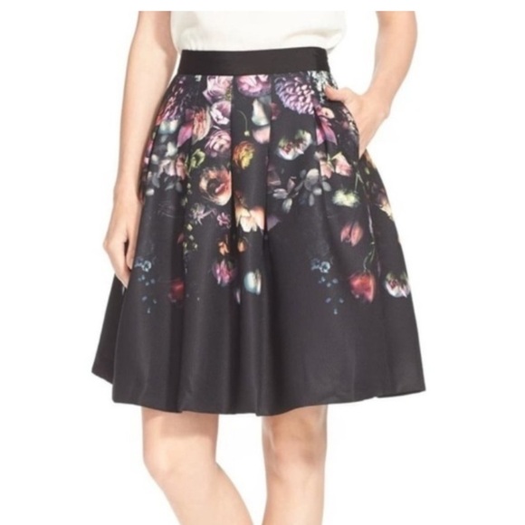 Ted Baker London Dresses & Skirts - Ted Baker London Deniva Shadow Flora Full Skirt Black Size 4 Cocktail Date Night